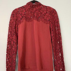 Sandro Red Lace Top
